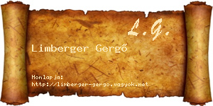 Limberger Gergő névjegykártya